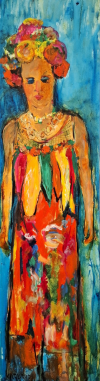 Acryl schilderij, Maya Wildevuur, Maya (zelfportret), 2005